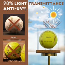Load image into Gallery viewer, JupDec Baseball &amp; Softball Display Case with Wood Stand, Clear Acrylic Game Ball Holder Showcase, UV Protection Souvenirs and Collectibles Box, Ideal Gift for Autograph Single MLB Ball