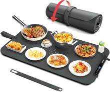 Load image into Gallery viewer, Silicone Electric Warming Tray with 7 Temp-Settings, 1-8Hr Auto Shut-Off and Electric Griddle with Removable Touch Panel