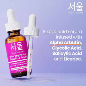 SeoulCeuticals Kojic Acid Serum + Snail Mucin Cream - Korean Anti Aging Skincare Set