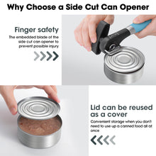 Load image into Gallery viewer, Beneno Can Opener, Manual Side Safe Cut Can Opener Smooth Edge with Durable Sharp Blade, Effort-Saving Knob &amp; Comfortable Non-slip Handle, Brown