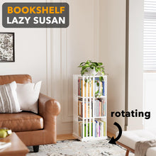 Load image into Gallery viewer, SpaceAid 6 Tier Rotating Bookshelf Tower, Bamboo Spinning Book Shelf, Revolving 360 Bookcase Storage Swivel Round Carousel, Vertical Rotate Turning Spiral Corner Organizer (6-Tier Walnut)