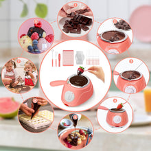 Load image into Gallery viewer, 8.45oz Mini Melting Fondue Pot, Electric Chocolate Melting Set, Chocolate Fondue Fountain, Warmer Machine for Milk,Chocolate,Cheese,Butter,Candy