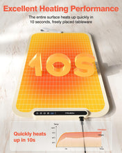 Load image into Gallery viewer, Silicone Electric Warming Tray with 7 Temp-Settings and Electric Griddle with Removable Touch Panel, 1300W Fast Heating in 10S