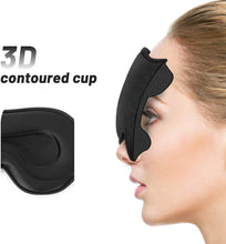 Load image into Gallery viewer, Sleep Eye Mask for Men Women, Sleeping Mask for Side Sleeper, Travel Blackout Night Blindfold Eye Shade Cover with Adjustable Strap (Black)