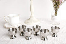 Load image into Gallery viewer, Stainless Steel Egg Cups Set for Hard Soft Boiled Eggs with 6 Egg Cup Holders 6 Egg Spoons