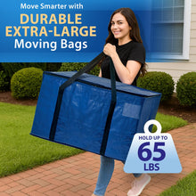 Load image into Gallery viewer, ClearSpace Extra Heavy Duty Moving Bags with Zipper, 6 Pack – Extra Large Storage Bags for Clothes, Moving Boxes or Packing for Organization - Clothing Storage with Carrying Handles