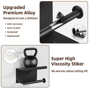 Self-Adhesive Toilet Paper Roll Holder - Wall Mount Or Adhesive Toilet Paper Holder with Shelf,Toilet Roll Holder, Tissue Holder for Bathroom,Wall Toilet Paper Holder, Stainless Steel,Chrome