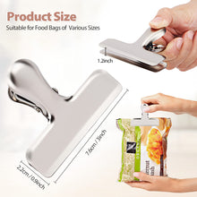 Load image into Gallery viewer, Pack of 8 Bag Clips, Stainless Steel and Heavy Duty Metal Bag Clip,Tightly Seals Chip, Coffee, Bread or Cereal Bags to Keep Food Fresh, for Home, Kitchen, Office, Pantry, Camping (Rainbow)