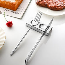 Load image into Gallery viewer, YellRin Knife Spoon Rests Stainless Steel Spoon Fork Knife Rest Rack Flatware Holder Set of 4 for Dining Table Hotel Restaurant ﻿ (size 3)