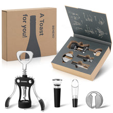 Load image into Gallery viewer, Beneno Wine Opener, Zinc Alloy Premium Wing Corkscrew with Multifunctional Bottles Opener, Sharp Wine Corkscrew with Ergonomic Non-Slip Wing Handle, Upgrade