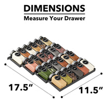 Load image into Gallery viewer, SpaceAid Spice Drawer Organizer with 28 Spice Jars, 386 Spice Labels, 4 Tier Seasoning Rack Tray Insert for Kitchen Drawers, 13&quot; Wide x 17.5&quot; Deep