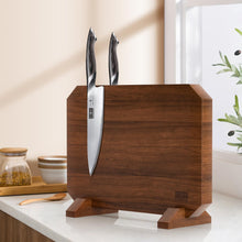 Load image into Gallery viewer, Magnetic Knife Block, Thickened Acacia Wood Kitchen Knife Holder Stand with Strong Magnets, Multifunctional Double Side Knife Storage Organizer for Kitchen Counter