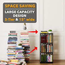 Load image into Gallery viewer, SpaceAid 6 Tier Rotating Bookshelf Tower, Bamboo Spinning Book Shelf, Revolving 360 Bookcase Storage Swivel Round Carousel, Vertical Rotate Turning Spiral Corner Organizer (6-Tier Walnut)