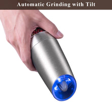 Load image into Gallery viewer, Automatic Eletric Salt and Pepper Grinder Shakers Set, Battery Operated, Must Haves from TikTok, Silver, 2 Pack
