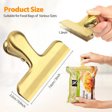 Load image into Gallery viewer, Pack of 8 Bag Clips, Stainless Steel and Heavy Duty Metal Bag Clip,Tightly Seals Chip, Coffee, Bread or Cereal Bags to Keep Food Fresh, for Home, Kitchen, Office, Pantry, Camping (Rainbow)