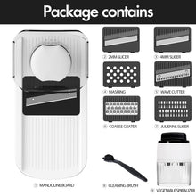 Load image into Gallery viewer, Mandoline Slicer Vegetable Slicer With 2 L Container for Potatoes, Tomatoes, Cucumbers, Carrots With 10 Blades White