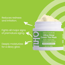 Load image into Gallery viewer, SeoulCeuticals Korean Skin Care Face Mask for Sensitive Skin - Korean Skincare Green Tea Wash Off Masks - K Beauty Face Masks - Aloe Vera Mask + Centella Asiatica Hydrating Facial Spa Mask 2oz