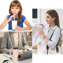 Load image into Gallery viewer, 6PCS Extra Long Silicone Straws with Covers, Reusable Straws for 40 oz Tumbler, Compatible with Stanley 40oz Tumbler