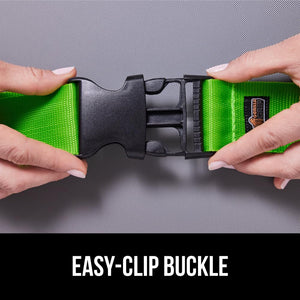 Heavy Duty 4 Pack Adjustable Luggage Straps for Suitcases, Easy to Identify Travel Belt Connector Holds Suitcase Together, Extends Life of Bag, Strap Connects Two Bags, Accessories Green