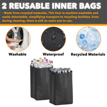Load image into Gallery viewer, SpaceAid Recycling Bin for Kitchen 26 Gallon, 100L Recycle Bin with Lid and 2 Reusable Inner Bags, for Bottle Can Glass Plastic Stickers, Blue