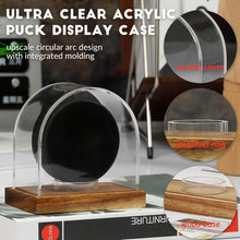 Load image into Gallery viewer, upDec Jersey Frame Display Case, Large Clear Acrylic Shadow Box with UV Protection for Basketball Baseball Football Soccer Hockey Shirts, Hockey Puck Display Case Acrylic Clear Holder with Wood Base