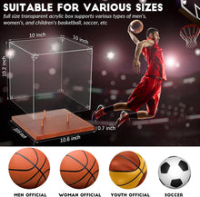 Load image into Gallery viewer, JupDec Jersey Frame &amp; Basketball Display Case, Large Clear Acrylic Shadow Box with UV Protection Wooden Showcase,Idea Gift for Sports Fans