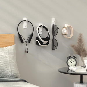 Self-Adhesive Wall Hooks - 4 Pack, Black Metal Coat & Towel Hooks for Hanging: Hold 13 LB, Ideal for Bathrooms, Shower, Kitchen & Doors