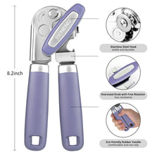 Load image into Gallery viewer, Beneno Can Opener Manual with Magnet, Hand Held Heavy Duty Can Opener with Durable Sharp Blade Smooth Edge, Big Effort-Saving Knob, Soft Grip Rubber Handle, Multifunctional Bottle Opener, Green
