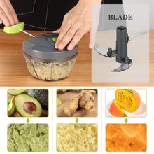 Load image into Gallery viewer, Manual Food Chopper Vegetable Cutter, Hand String Vegetable Chopper Onions Cutter for Vegetable Fruits Nuts BPA Free Food Safe Material, 550ml Gray