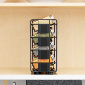 SpaceAid Pull Out Spice Rack Organizer with 20 Jars, Heavy Duty Slide Out Seasoning Organizer for Kitchen Cabinets, with 801 Labels and Chalk Marker, Left Facing