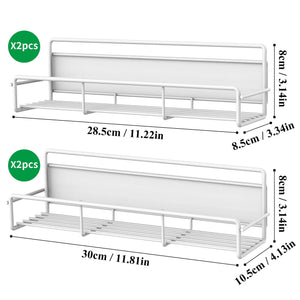 6 Pack Magnetic Spice Rack Organizer for Refrigerator and Microwave Oven, Metal Fridge Shelf for Kitchen, Matt Black