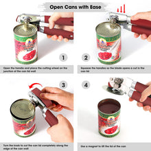 Load image into Gallery viewer, Beneno Can Opener Manual with Magnet, Hand Held Heavy Duty Can Opener with Durable Sharp Blade Smooth Edge, Big Effort-Saving Knob, Soft Grip Rubber Handle, Multifunctional Bottle Opener, Green