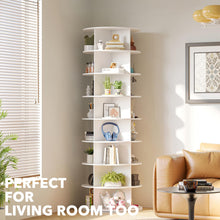Load image into Gallery viewer, SpaceAid 7 Tier Rotating Shoe Rack Tower, Spinning Shoe Display Lazy Susan, Revolving 360 Shoe Rack Storage Round Carousel, Vertical Handbag Rotate Shoes Closet Organization (7-Tier White)