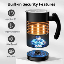 Load image into Gallery viewer, Secura Electric Milk Frother, Automatic Milk Steamer Warm or Cold Foam Maker for Coffee, Cappuccino, Latte, Stainless Steel Milk Warmer with Strix Temperature Controls