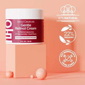 SeoulCeuticals Korean Retinol Night Serum + Retinol Night Cream for Face + 97.5% Snail Mucin for Sensitive Skin