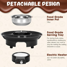 Load image into Gallery viewer, MINI Melting Fondue Set, 10oz Electric Chocolate Melting Pot with 6PCS Forks, Cute Chocolate Fondue Fountain, Warmer Machine for Milk Chocolate, Cheese, Butter, Candy (Coffee)