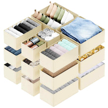 Load image into Gallery viewer, SpaceAid Drawer Organizer Clothes, 12 Pack Dresser Organizer Bins for Nursery, Closet Organization and Storage Dividers for Clothing, Baby Clothes, Underwears, Socks (Black)