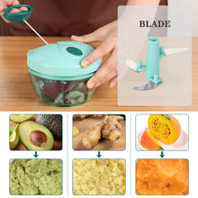 Load image into Gallery viewer, Manual Food Chopper Vegetable Cutter, Hand String Vegetable Chopper Onions Cutter for Vegetable Fruits Nuts BPA Free Food Safe Material, 550ml Gray
