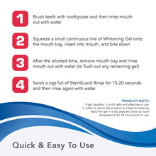 Load image into Gallery viewer, Plus White Premier Whitening System - 5 Minute Speed Whitening Gel, Comfort Fit Mouth Tray &amp; StainGuard Post - Dentist Approved &amp; Professional Grade (2 oz Tube, Mouth Tray and 4 oz Post Rinse)