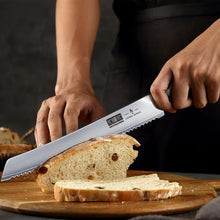 Load image into Gallery viewer, Bread Knife 10 inch, Japanese High Carbon Stainless Steel Serrated Bread Knives, Professional Bread Cutting Knife for Homemade Bread