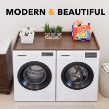 Load image into Gallery viewer, SpaceAid Washer Dryer Countertop, Laundry Wood Shelf Topper with Edge, 54&quot; Width x 27.5&quot; Depth Cover Guard Organizer for Washer and Dryer Laundry Hamper Counter Storage Organization (Black)