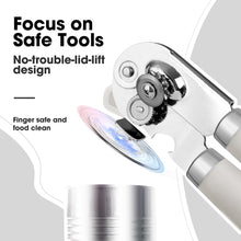 Load image into Gallery viewer, Beneno Can Opener Manual with Magnet, Hand Held Heavy Duty Can Opener with Durable Sharp Blade Smooth Edge, Big Effort-Saving Knob, Soft Grip Rubber Handle, Multifunctional Bottle Opener, Green