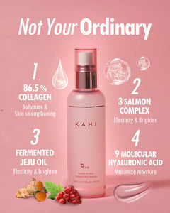 KAHI Fine Line Bounce Collagen Serum Facial Mist Ampoule Korean Skin Care | Hydrating Face Mist Daily Face Serum | Facial Mist Spray Hydration Daily Moisturizer for Face 4.06 fl oz