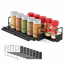 Load image into Gallery viewer, SpaceAid Pull Out Spice Rack Organizer for Cabinet, Heavy Duty Slide Out Seasoning Kitchen Organizer, Cabinet Organizer, with Labels, 5.2&quot; W x10.75 D x10 H, 2 Drawers 2-Tier