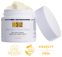Load image into Gallery viewer, Vitamin C Mask for Face – Brightening Face Masks Skin Care Contains Glycolic Acid and Lactic Acid + Squalane Oil – Hydrating Beauty Face Mask for Glowing Youthful Skin and Smooth Even Skin Tone 2oz