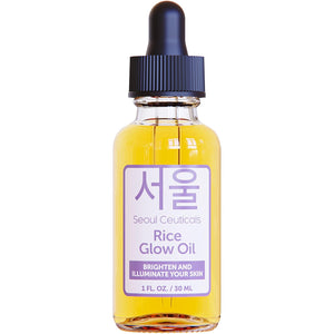 SeoulCeuticals Rice Bran Oil for Skin - Korean Skin Care Facial Glow Oil With Squalane & Vitamin E - Cruelty Free K Beauty Skincare for Glass Skin 1oz
