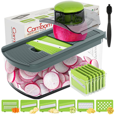 Mandoline Slicer Vegetable Slicer With 2 L Container for Potatoes, Tomatoes, Cucumbers, Carrots With 10 Blades White
