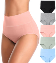 Load image into Gallery viewer, MISSWHO Cotton High Waisted Women Underwear Soft Briefs Full Coverage Comfy Ladies Panties (Regular &amp; Plus Size)