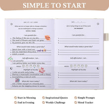 Load image into Gallery viewer, Comkiso Gratitude Journal with 4 Inspirational Stickers: Undated Daily Gratitude Journal for Women and Men - More Happiness, Affirmation, and Mindfulness in A Few Minutes with Prompts &amp; Quotes (Beige)