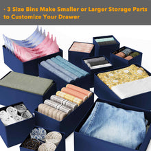 Load image into Gallery viewer, SpaceAid Drawer Organizer Clothes, 12 Pack Dresser Organizer Bins for Nursery, Closet Organization and Storage Dividers for Clothing, Baby Clothes, Underwears, Socks (Black)